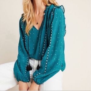Anthropologie NWT Dolan Lucille tassel blouse